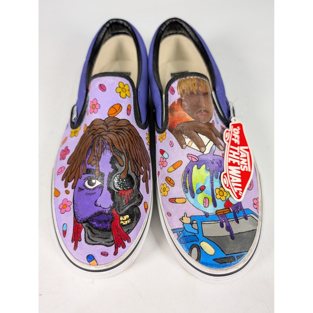 Vans Juice WRLD Custom Hand Painted Slip On Shoes Mens 10.5 Purple 999 721454